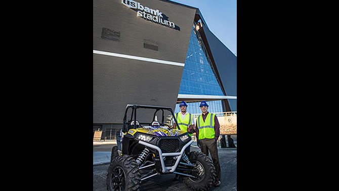 Picture of a Polaris limited-edition Vikings RZR 1000. 