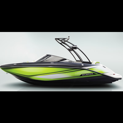 Picture of BRP Scarab jet boat. 