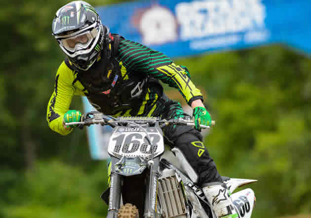 Tucker Hibbert on a motocross bike. 