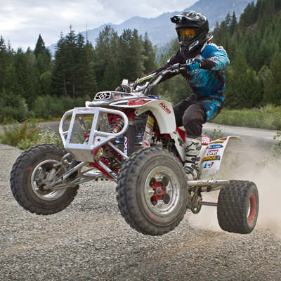 Christian Gagnon jumping his race quad. 