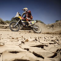 Red Bull rider Jordi Viladoms racing in the 2014 Dakar rally. 