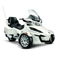 A white Can-Am Spyder. 