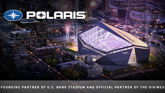 Ad showing the new U.S. Bank Stadium.