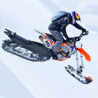 Picture of Yeti SnowMX snow bike. 