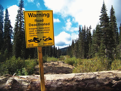 Sign on trail