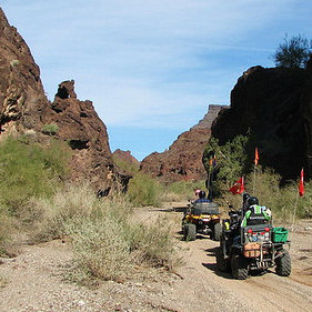 Riding the river washes. 