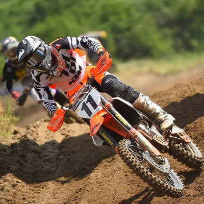 Kaven Benoit racing at Motocross Ulverton during the 2016 CMRC pro nationals. 