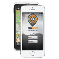 An iPhone with the BRMB Navigator app. 