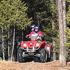 Photo of a crowd of ATVers in a forest