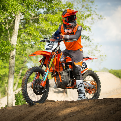 Kaven Benoit on his factory KTM ride. 