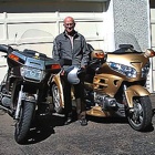 Glenn Turple with two motorcycles