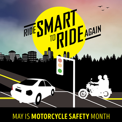 Ride Smart to Ride Again campaign poster. 