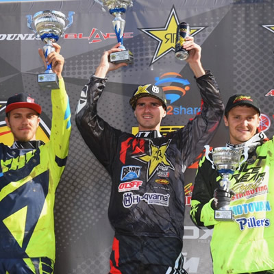 Christophe Pourcel takes the overall win at round one of the Rockstar Energy Canadian MX Nationals. 