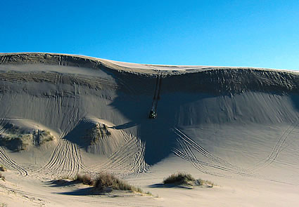 Photo of an ATVer on sand dunes