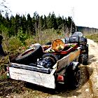 ATV hauling trash