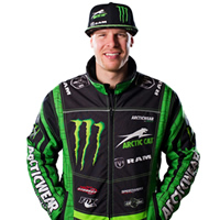 Tucker Hibbert in full Monster Energy gear. 