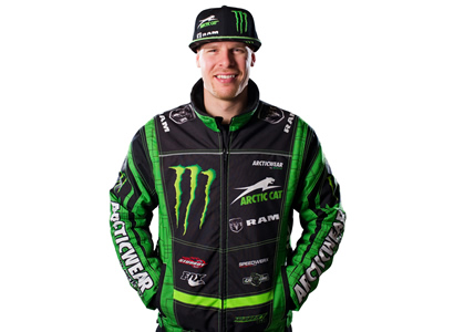 Tucker Hibbert in full Monster Energy gear. 