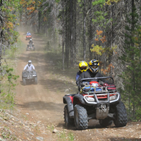 ATVers riding up a trail in Valemount, B.C. 